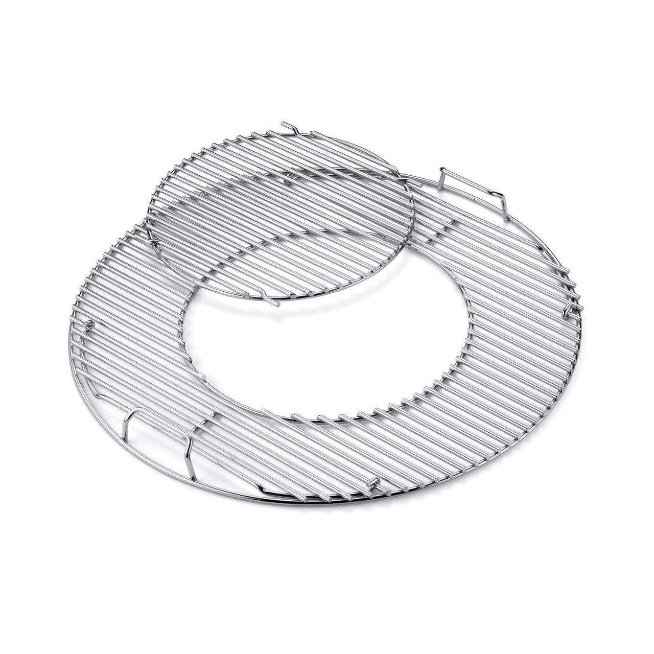 Griglia Rotonda In Acciaio Inox Per Barbecue Weber - Diametro 50 Cm, 3 Fori Di Sospensione, Per Fuochi All'aperto